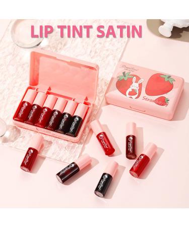 6 Colors Lip Tint Stain Set: Long-lasting Korean Lip Gloss & Cheek Tint - Waterproof, High Pigment, Vivid Color - Mini Liquid Lipstick Makeup Set - Buy Online on SooperMarket.com