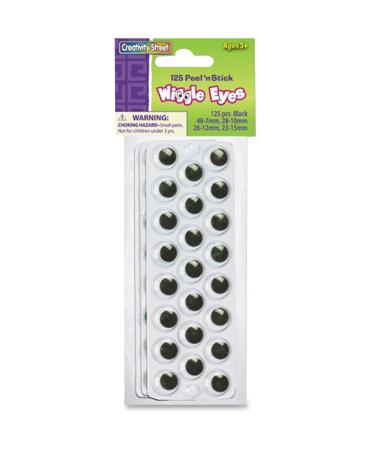 Creativity Street - AC3438-02 Peel and Stick Wiggle Eyes, Assorted Sizes, Black on White, Set of 137
