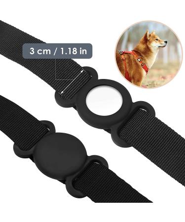 Wallfid Airtag Dog Collar & Silicone GPS Tracker Cover Anti-Loss Pet Accessory for Cats & Dogs (Black & White) - Buy Online on SooperMarket.com