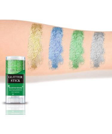 Buy Green Body Paint & Glitter Stick - Waterproof Mermaid Face Gel & Hair Glitter for Women | Holographic Sequins Makeup - Buy Online on SooperMarket.com