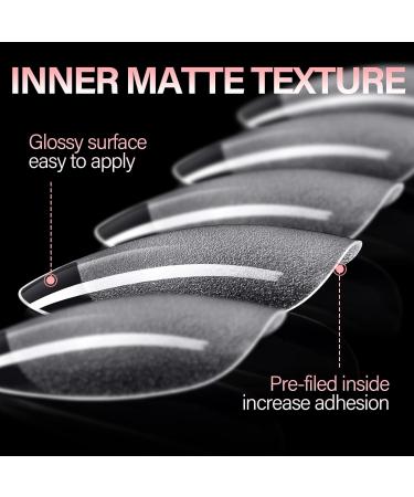 360PCS AILLSA Short Almond Nail Tips - Half Matte Soft Gel False Nails for DIY Press On Extensions - Clear Acrylic Gelly Tips - Valentine's Day Gift - 12 Sizes - Buy Online on SooperMarket.com