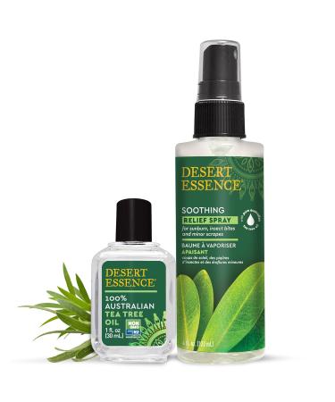 Desert Essence Soothing Relief Spray 4 fl oz (Pack of 6) - Australian Tea Tree Oil for Sunburn, Insect Bites & Aching Feet - Buy Online on SooperMarket.com