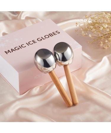 Ice Globes for Facial Skin Care - Unbreakable Steel Cooling Rollers & Cryo Sticks for Women | Tighten Skin & Reduce Puffiness - Buy Online on SooperMarket.com