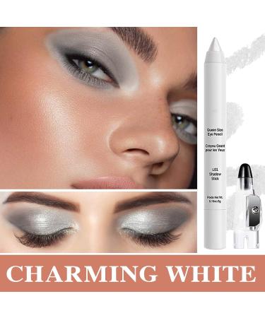 White Glitter Eyeshadow Stick Shimmer Durable Highlighter Eyeshadow Pencil Highly Pigmented Metallic Long Wear Waterproof Cream Eye Brightener Stick Eye Shadow Eyeliner Crayon Makeup Pen - Buy Online on SooperMarket.com