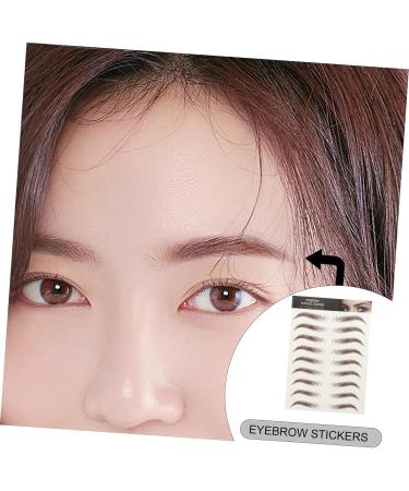 Baluue 63 Sheets Waterproof Eyebrow Stickers Imitation Eyebrow Stick on Eyebrows Makeup Brow Sticker Brown - Buy Online on SooperMarket.com
