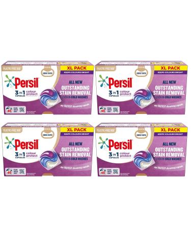 Persil XL 3-In-1 Washing Capsules All New Outstanding Stain Removal Even In Cold Washes With Triple Action Cleaning All In One Power Washing Capsules 40 Washes (Colour Protect Buy 4)