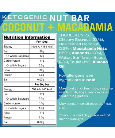Fatt Keto Nut Bars - Coconut & Macadamia (4 count) | Low-Carb Gluten Free Snack Bars | High in Super Fats | Vegan & Sweetener Free | 3g Carbs | Pack of 1 - Buy Online on SooperMarket.com