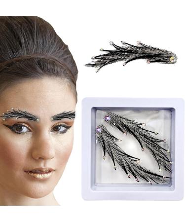 PUCHEN Adhesive Fake Eyebrows - Human Hair Fake Adhesive Handmade Eyebrows - Realistic Crocheted Eyebrows for Halloween Masquerade Costume Cosplay Eyebrows5 - Buy Online on SooperMarket.com