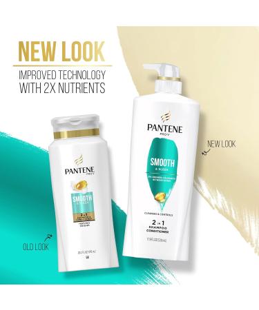 Buy Pantene Pro-V Smooth & Sleek 2-in-1 Shampoo & Conditioner - 17.9 fl oz Pump Bottle | International Shipping Available - Buy Online on SooperMarket.com