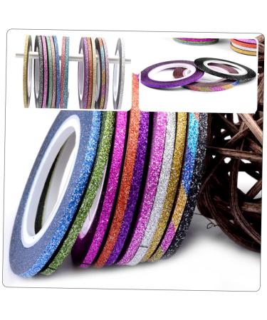 Beavorty 90 Pcs Adhesive Line Sticker Washi Tape Dispenser Nail Decor Nail Tape Strip Adhesive Epoxy Nail Art Stickers Nail Strip Tape Gold Powder Gold and Silver Thread Optional - Buy Online on SooperMarket.com