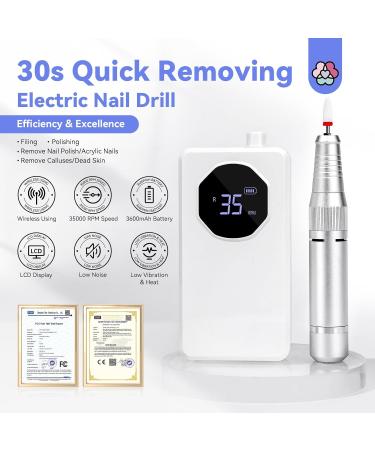 SAVILAND Professional Electric Nail Drill - 35000 RPM Rechargeable Acrylic Nail Art Kit with Drill Bits & Sanding Bands for Manicure & Pedicure - Perfect for Salon Use - Buy Online on SooperMarket.com