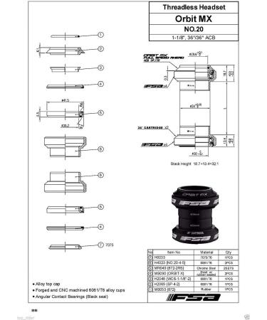 FSA Orbit MX 1-1/8 Threadless Headset Black with Top Cap - XTE1504 - Buy Online on SooperMarket.com