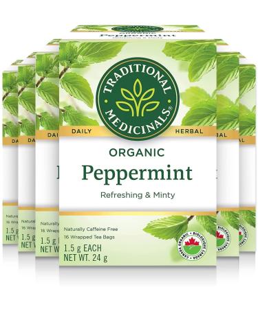 Traditional Medicinals Peppermint 16 Tea Bags (Pack Of 6) 384 gram Tea Peppermint 16 Count (Pack of 6)