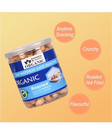 Blessfull Healing Organic Natural Vegan Chilly Lime Roasted Whole Cashew Nuts Crunchy Kaju 250 Gram - Buy Online on SooperMarket.com