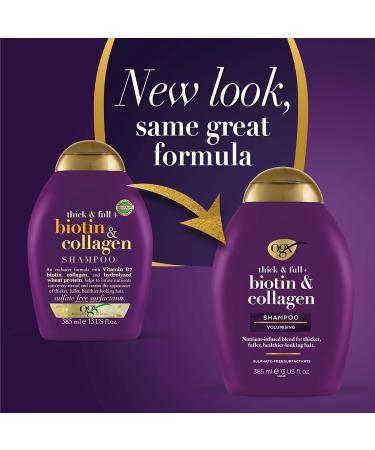 OGX Biotin & Collagen Hair Thickening Shampoo 385ml - Boost Hair Growth and Volume - Buy Online on SooperMarket.com