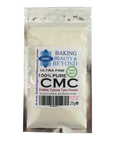 Baking Beauty and Beyond Powerful Edible Tylose Tylo Pure CMC Powder - Gum Tragacanth Glue Powder for Fondant Gluten Free Gum Powder Perfect for Cake Frosting Icing Sugar Paste (25gm) 25 g (Pack of 1)