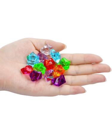 Premium Multicolored Fake Crushed Ice Rock Gems - 180-190pcs | Acrylic Ice Crystals for Kids Toy, Wedding Decor, Crafts - Buy Online on SooperMarket.com