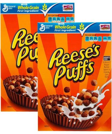 General Mills Reese's Puffs Cereal - Twin Pack 2 x 326g Uniting Rich Chocolate And Creamy Peanut Butter In Every Bite Boxed Treatz - Buy Online on SooperMarket.com