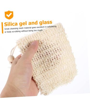 WOONEKY 4pcs Cotton Linen Soap Bag Net Foaming Net Foaming Hand Wash Exfoliating Soap Bag Khaki - Buy Online on SooperMarket.com