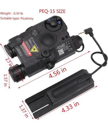 Ratulie Upgraded Airsoft PEQ 15 Box with IR Laser, Red Laser Sight, and White LED Flashlight - Black | Compatible with AEG, GBB, CQB | 20mm Picatinny Rail Mount - Buy Online on SooperMarket.com
