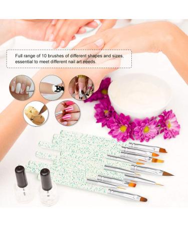 Anself 10-Part Nail Art Brush Set - Premium Painting & Drawing Pens for UV Gel & Acrylic Designs - Nail Art Essentials - Buy Online on SooperMarket.com