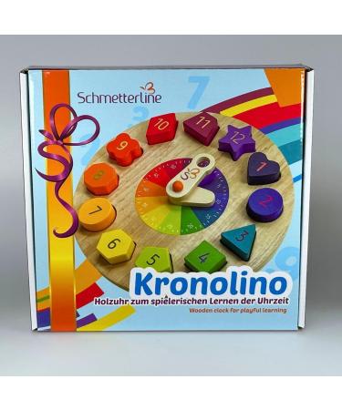 SCHMETTERLINE Kronolino Wooden Learning Clock | Rainbow Colors for Playful Time Learning | Ages 3+ - Buy Online on SooperMarket.com