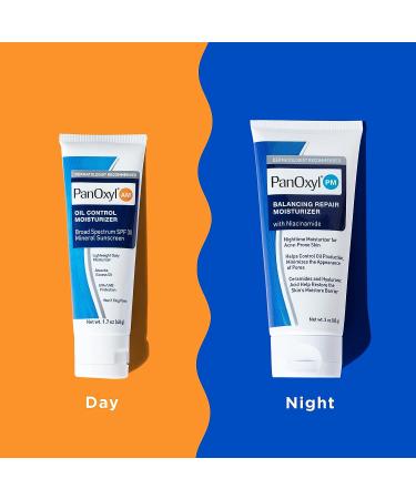 PanOxyl PM Balancing Repair Moisturizer | Hydrating Face Moisturizer for Acne Prone and Dry Skin | With Ceramides and Cica | Non-Comedogenic Night Face Moisturizer | 3 oz - Buy Online on SooperMarket.com