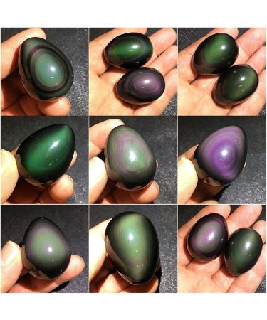 Crystal 4-5cm 1pcs Natural Rainbow Obsidian cat Eye Stones Shape Quartz Crystal Ornament Stone Collection - Buy Online on SooperMarket.com