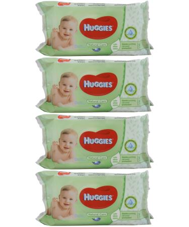 Huggies Baby Wipes Natural Care with Aloe Vera, 56 Count (Pack of 4)