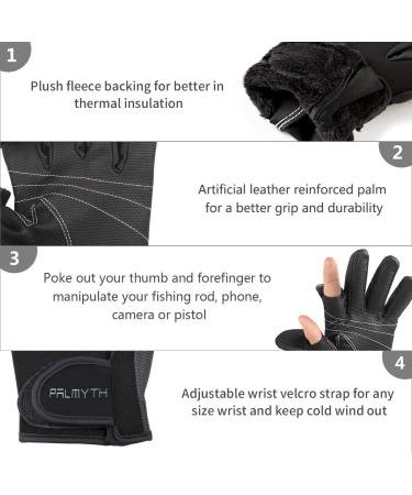 Palmyth Neoprene Fishing Gloves - 2 Cut Fingers, Flexible, Great for Photography, Fly Fishing, Ice Fishing - Black (Medium) - Men and Women - Buy Online on SooperMarket.com