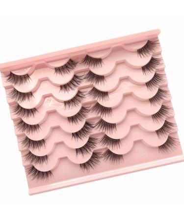 Heracks Half Lashes 14 Pairs - Natural Wispy Cat-Eye Faux Mink False Eyelashes with Clear Band - Reusable DIY Cluster Lashes - 2 Styles Mixed for Soft and Fluffy Look - 3/4 Corner Lashes - By Heracks - Buy Online on SooperMarket.com