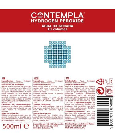 Hydrogen Peroxide CONTEMPLA H2O2 Hydrogen Peroxide 3 Percent 3% 10 Vols 500ml | Pack of 3 - Buy Online on SooperMarket.com