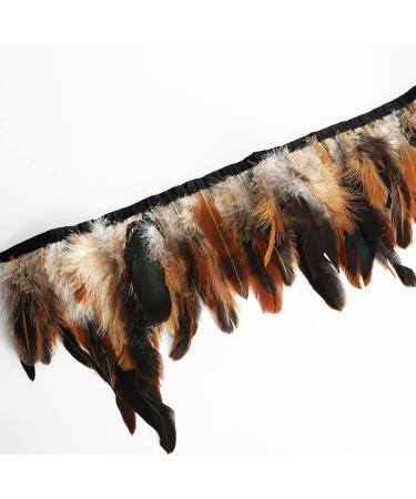 HaiMay 4.5 Yards Rooster Feathers Fringe Trim Ribbon for Crafts and Costumes - 5-7 Inch Width - Buy Online on SooperMarket.com