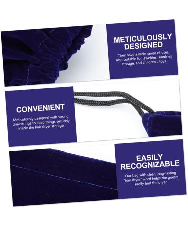 Baluue 4 Pcs Storage Bag Hair Blower Pouch Drawstring Hair Dryer Pouch Hair Blower Bag Mini Flocking Cloth - Buy Online on SooperMarket.com