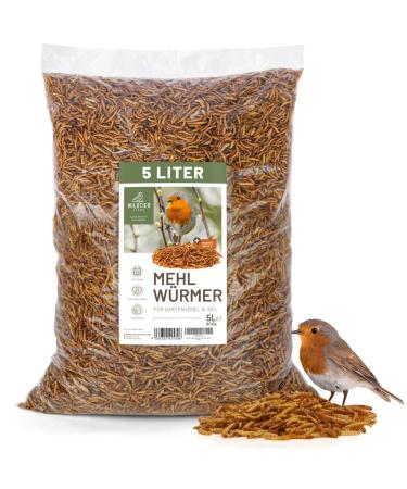 Wild animal love noble mealworms dried 5l I dried mealworms for birds & hedgehogs I mealworms dried bird feed - insect food for garden birds