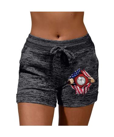 Womens Girls Casual Comfy Summer Shorts Elastic Waist Sports Athletic Sweat Shorts Tracksuit Workout Y2k Shorts with Pockets B-black Medium