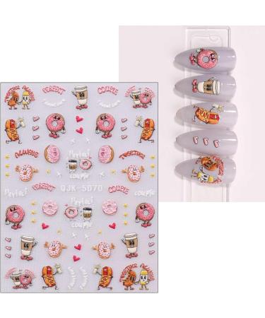 JMEOWIO 6 Sheets 3D Embossed Valentines Day Heart Nail Art Stickers Decals Self-Adhesive 5D Cute Colorful Nail Supplies Nail Art Design Decoration Accessories - Buy Online on SooperMarket.com