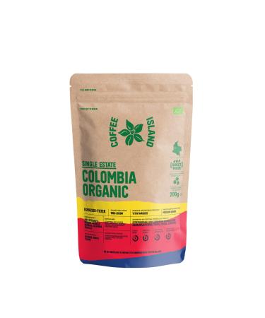 Coffee Island Single Estate Colombia Organic with Medium-Dark Roasting Prepacked 200g