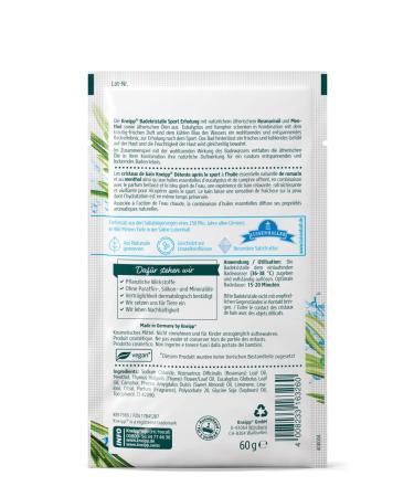 Kneipp Bath Crystals Sport Relaxation - Swimming Salt with Rosemary Oil & Menthol - Eucalyptus & Camphor - Cooling Effect - 60g - Buy Online on SooperMarket.com