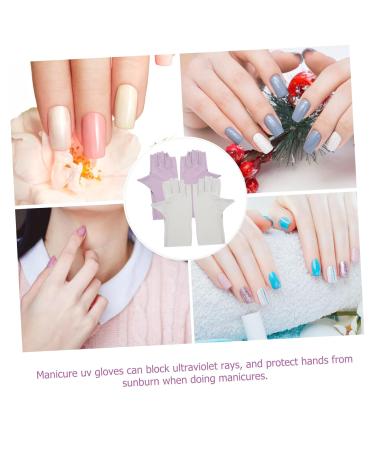 Amosfun 2 Pairs Pink Gloves Fingerless Gloves Nail Uv Gloves Gel Nail Lamp Uv Gloves Uv Gloves for Gel Nail Lamp Uv Protection Gloves for Nail Uv Nail Gloves Thin Section Accessories Nylon - Buy Online on SooperMarket.com