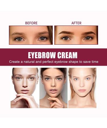 4D Hair Stroke Brow Stamp Brush Set with Mini Eyebrow Cream - Dark Brown - Buy Online on SooperMarket.com