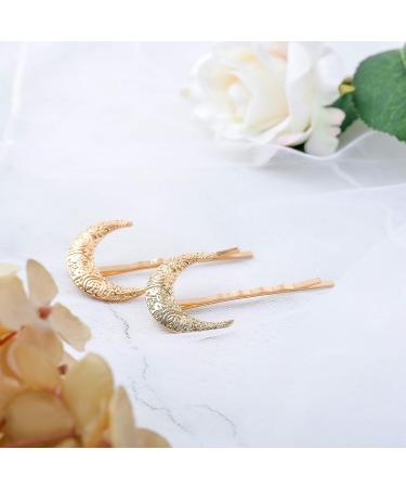 Tgirls Fashion Crescent Moon Hair Clips - Gold Hair Accessories for Women and Girls - Buy Online on SooperMarket.com