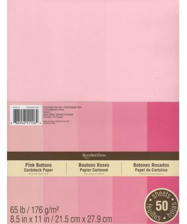 Recollections Cardstock Paper  8 1/2 X 11 Pink Buttons - 50 Sheets