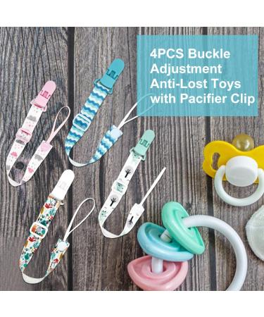 4PCS Baby Pacifier Chain Clips - Secure & Stylish Pacifier Holder for Boys & Girls | Durable Fabric Bands - Buy Online on SooperMarket.com