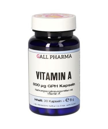 Gall Pharma Vitamin A 800 micrograms GPH capsules 30 pieces 1 pack (1 x 30 pieces) Vitamin A 30 pieces (1 pack)