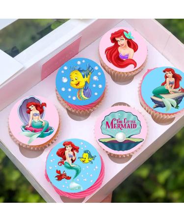 24 x Pre-Cut The Little Mermaid 1 Edible Stand up Wafer/Rice Paper Cupcake Cake Dessert Toppers Birthday Children's Party Ariel Decorations (The Little Mermaid 1) - Buy Online on SooperMarket.com