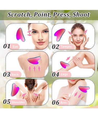 Nuanchu Rainbow Stainless Steel Gua Sha Tool - Facial Massage for Tightening Skin Body Eyes & Neck - Travel Pouch Included - Perfect Skin Care Gift - Buy Online on SooperMarket.com