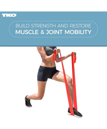 TKO Resistance Bands Set - 3 Pack | Flat Elastic Exercise Gear for Men & Women | Light Medium Heavy Resistance Levels for Fitness & Workout - Buy Online on SooperMarket.com