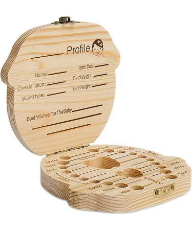 Wooden Baby Teeth Save Box - Kids Tooth Organizer in Souvenir Wood Gift (Girl) - Buy Online on SooperMarket.com
