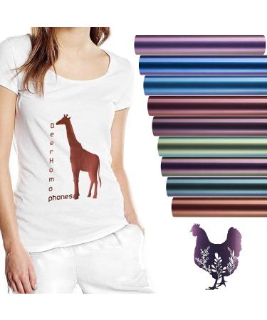 Chameleon Heat Transfer Vinyl Bundle - 9 Pack 12x10 Iron-On Vinyl for T-Shirt DIY - Assorted Gradient Color Sheets - Blue - Buy Online on SooperMarket.com